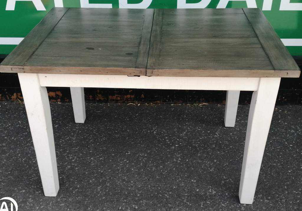 Rustic reclaimed wood extending dining table