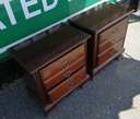 Pair of large dark wood bedside chests