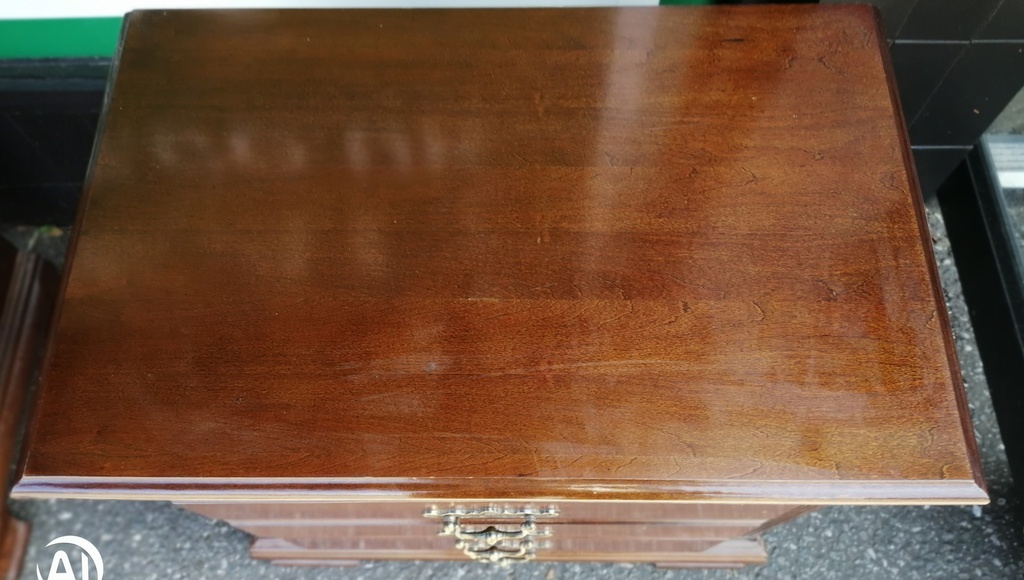 Pair of large dark wood bedside chests