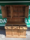 SOLID PINE TRIPLE CUPBOARD DRESSER