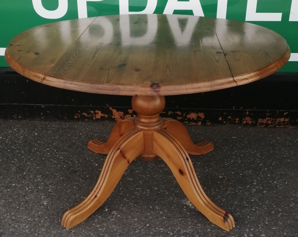 Neat Solid Pine Drop Leaf Table