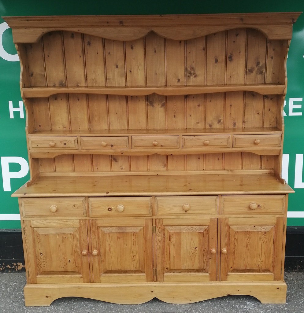 Quality large solid pine glazed display unit