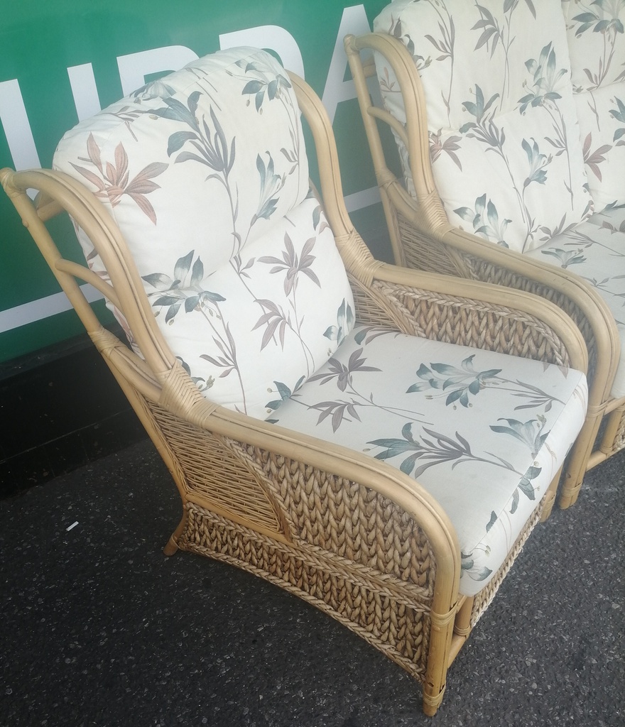 CANE THREE PEICE SUITE