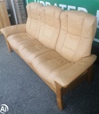 STRESSLESS TAN LEATHER THREE SEATER RECLINER SOFA