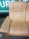 STRESSLESS TAN LEATHER THREE SEATER RECLINER SOFA