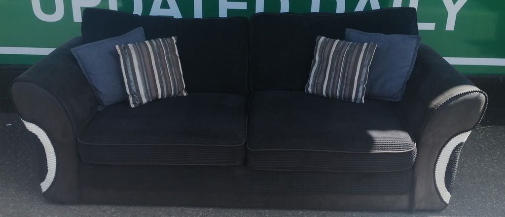 Large DFS Black Toned Three Seater SOFA