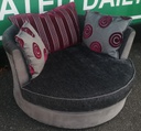 Grey Toned DFS Cuddle Swivel Chair