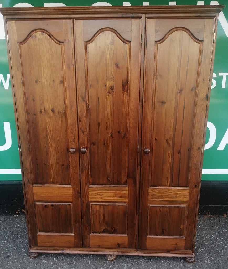 Triple  dark pine wardrobe