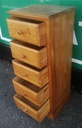 PINE FIVE DRAWER WELLINGTON CHEST