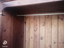 Triple size solid dark pine wardrobe with drawers