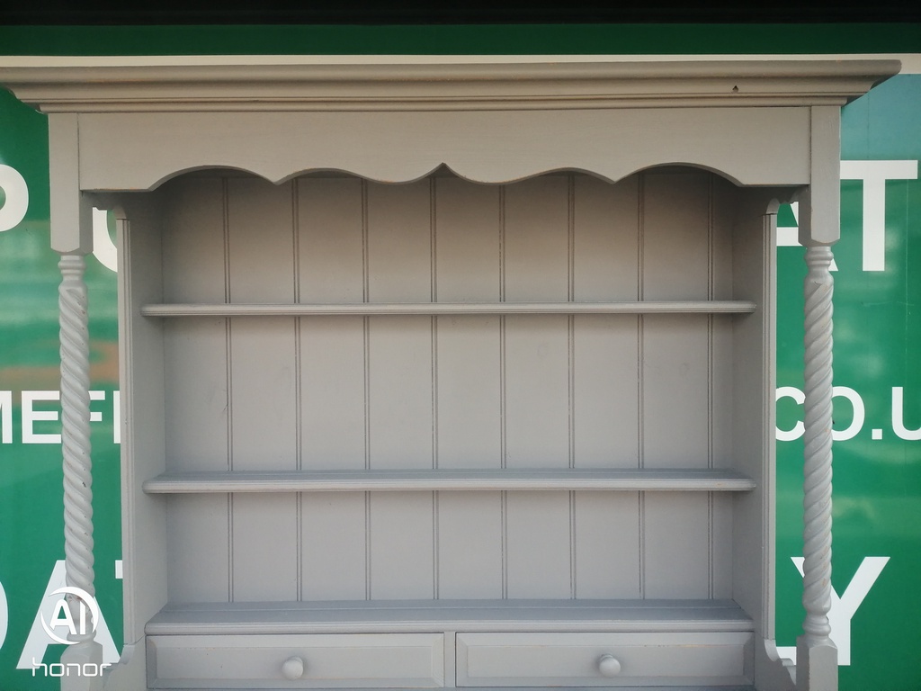 SOLID PINE SHABBY CHIC GREY PAINTED DRESSER UNIT