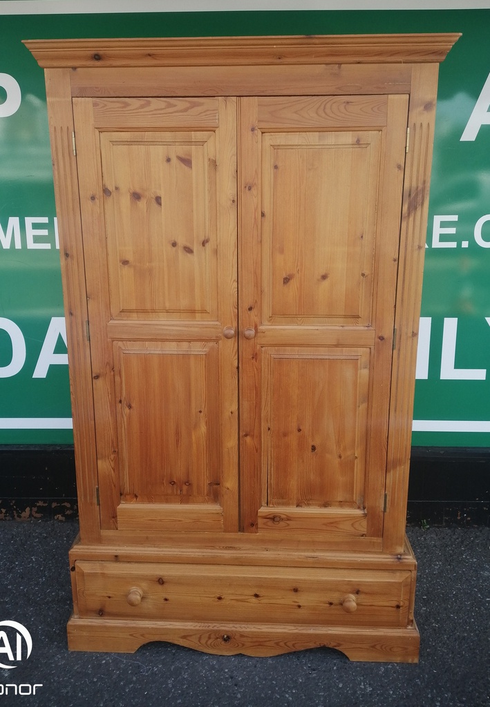 SOLID PINE WARDROBE WITH DRAWER
