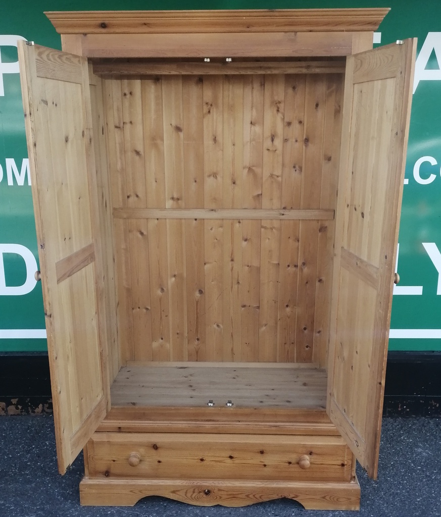 SOLID PINE WARDROBE WITH DRAWER