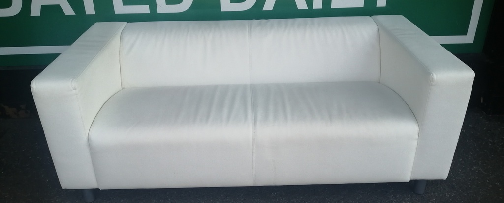 IKEA ‘klipan’ white faux  leather SOFA