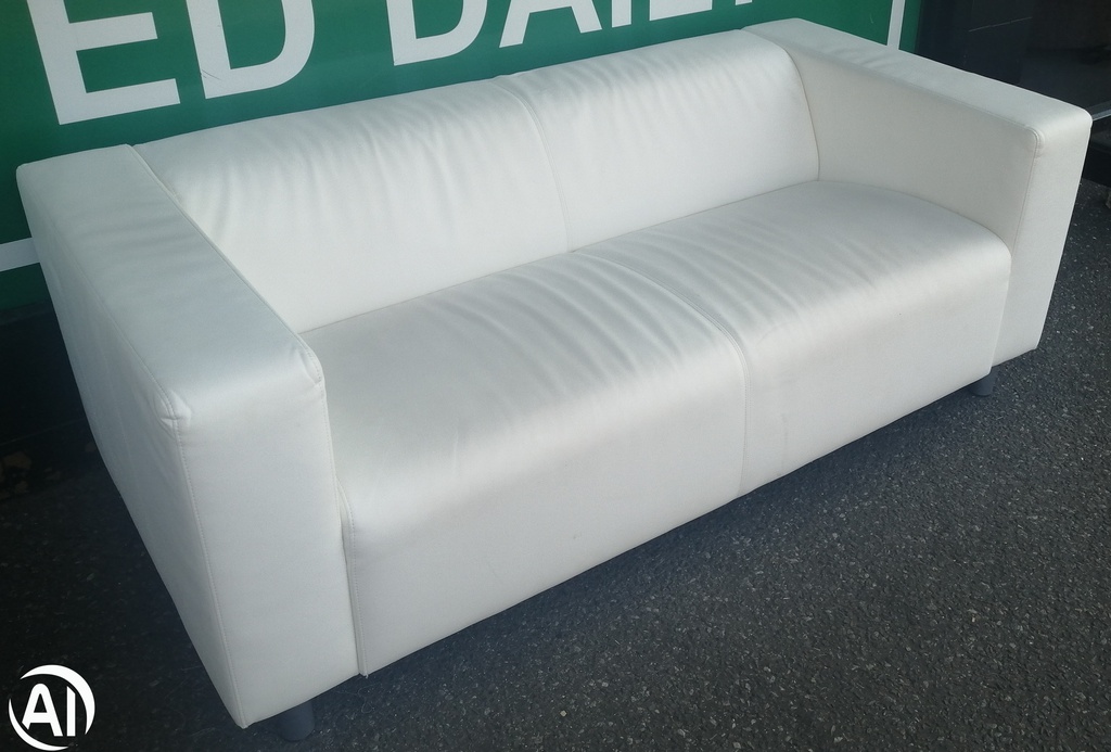 IKEA ‘klipan’ white faux  leather SOFA