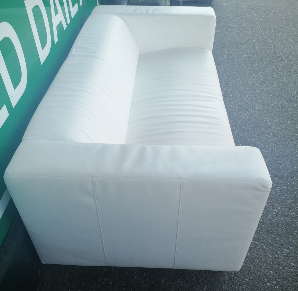 IKEA ‘klipan’ white faux  leather SOFA