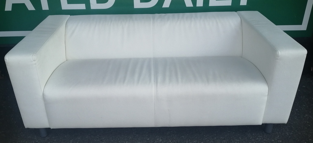 IKEA ‘klipan’ white faux  leather SOFA