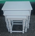 Nest of Three painted grey tables