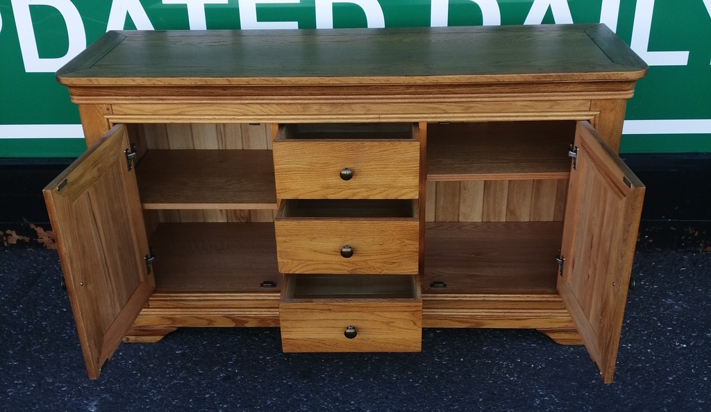 Quality triple oak sideboard