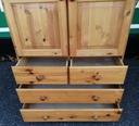 PINE TOP BOX DOUBLE WARDROBE WITH DRAWERS
