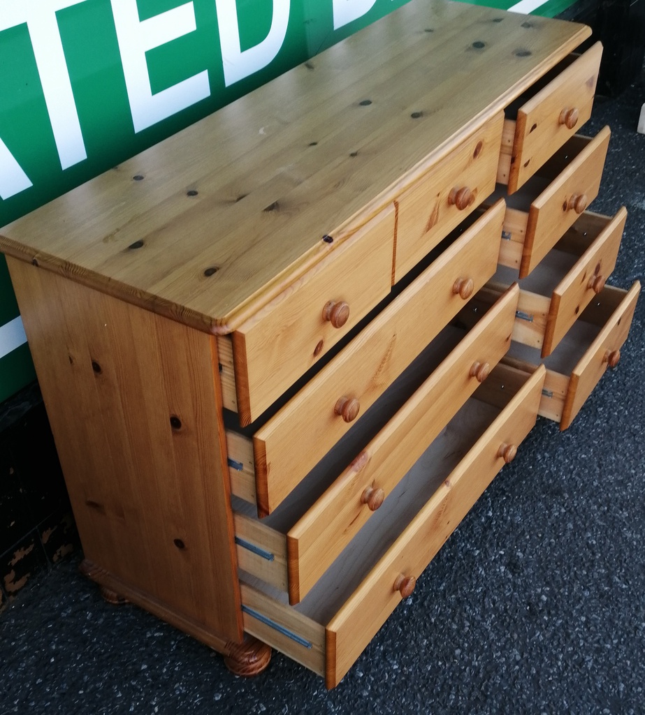Pine 9 drawer merchant style chest