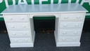 White Painted Solid Pine Eight Drawer Dressing Table / Desk