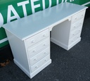 White Painted Solid Pine Eight Drawer Dressing Table / Desk