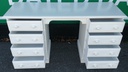 White Painted Solid Pine Eight Drawer Dressing Table / Desk