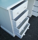 White Painted Solid Pine Eight Drawer Dressing Table / Desk