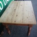 Solid pine neat 4ft 7" dining table with drawers