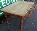 Solid pine neat 4ft 7" dining table with drawers