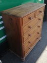Solid pine six drawer chest