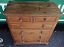 Solid pine six drawer chest