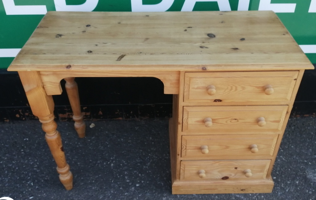 SOLID PINE FOUR DRAWER DESK / DRESSING TABLE