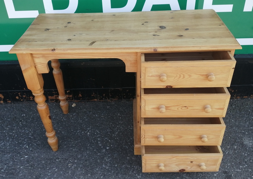 SOLID PINE FOUR DRAWER DESK / DRESSING TABLE