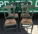 Four Rush Seated Dining Chairs