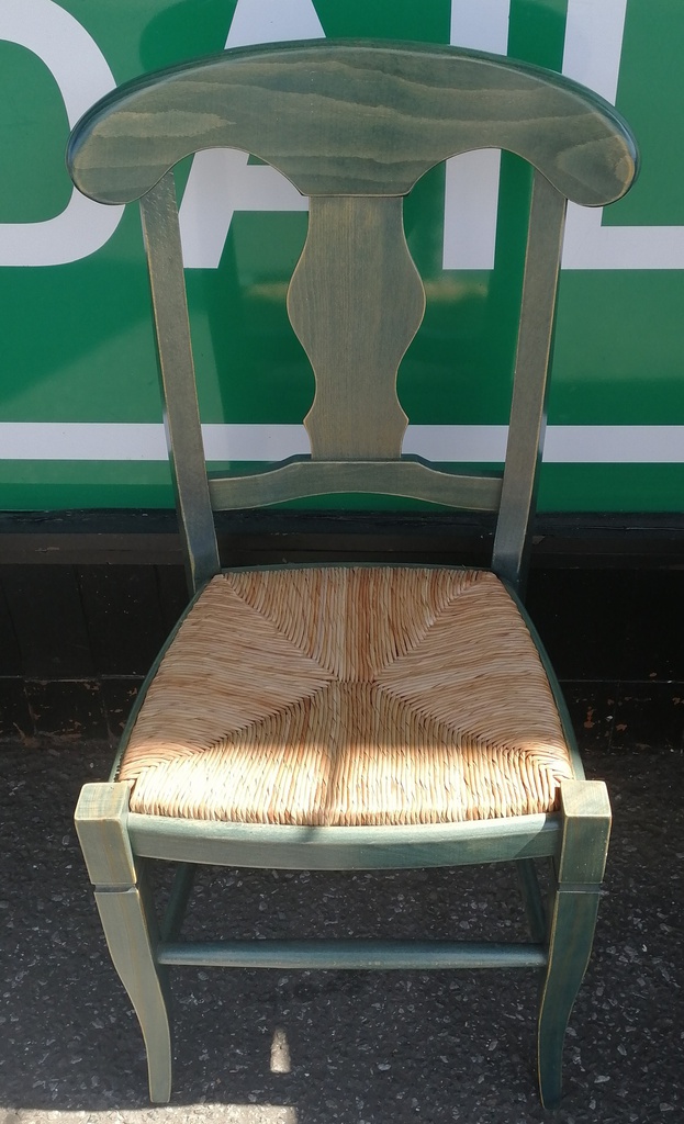 Four Rush Seated Dining Chairs