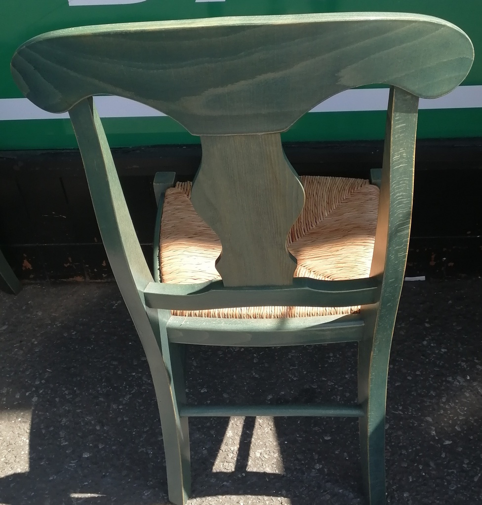 Four Rush Seated Dining Chairs