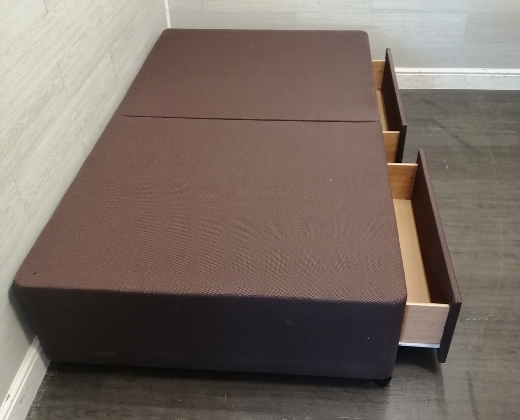 3ft6" brown toned Two Drawer Divan Base
