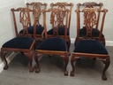 Set of six chippendale mahogny ball &amp; claw feet style chairs
