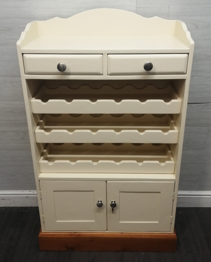 Shaker style cream wine rack with cupboard