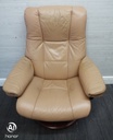 STRESSLESS DARK CREAM LEATHER RECLINER ARMCHAIR
