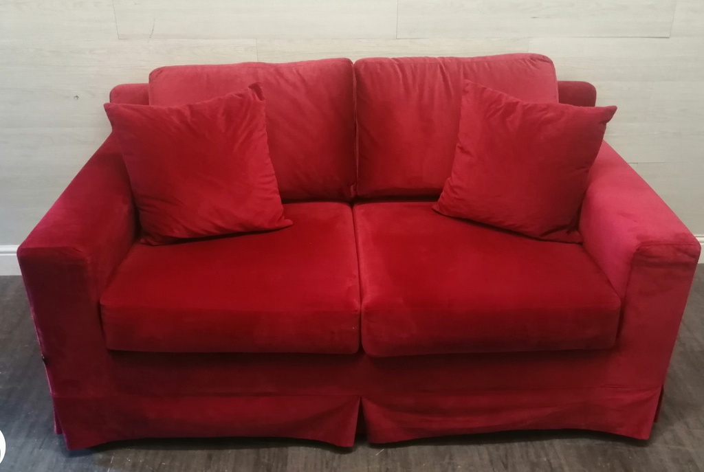 Lovely  cranberry red two seater sofa