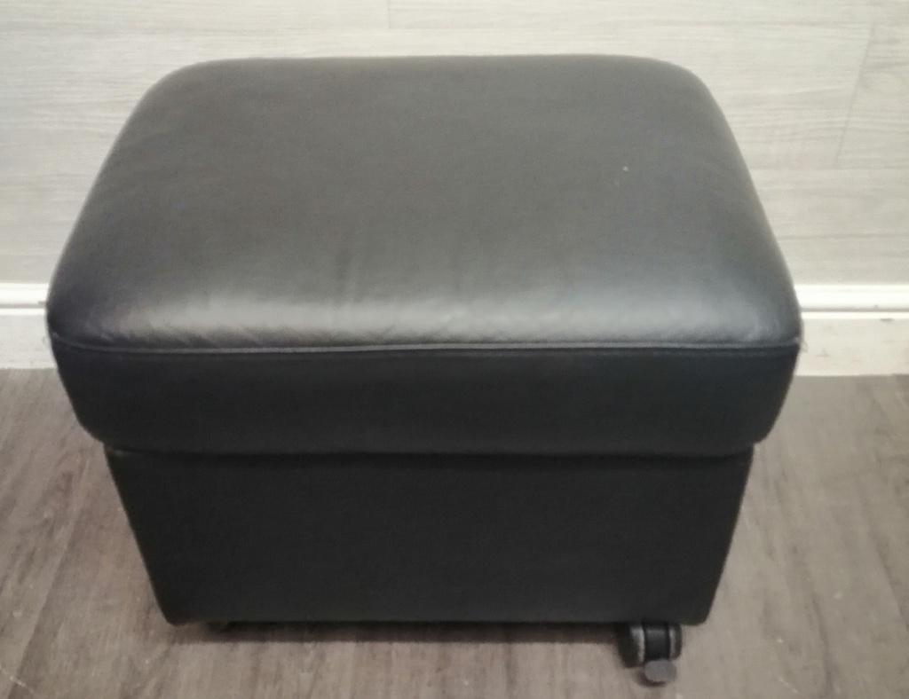BLACK STRESSLESS OTTOMAN MODERN FOOTSTOOL