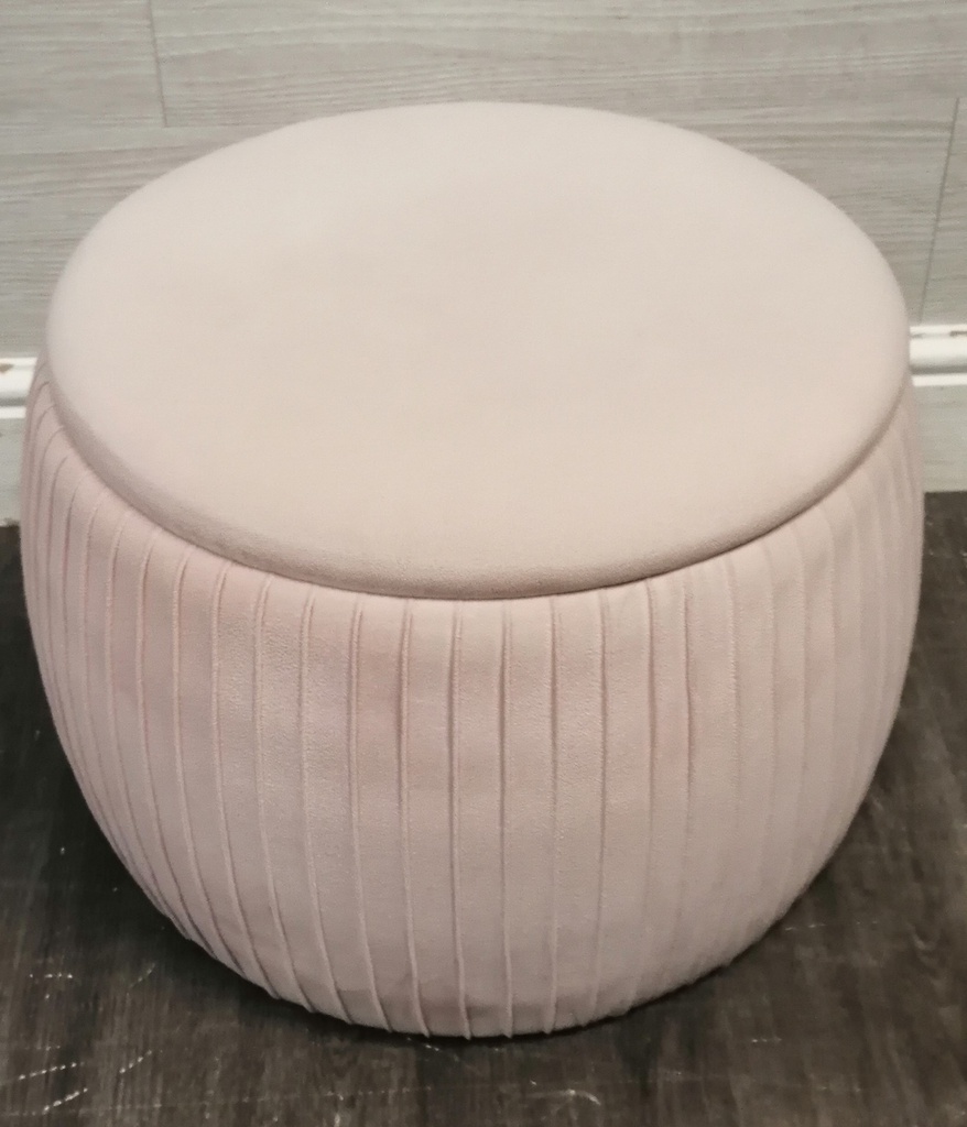 ROUND PINK STORAGE STOOL