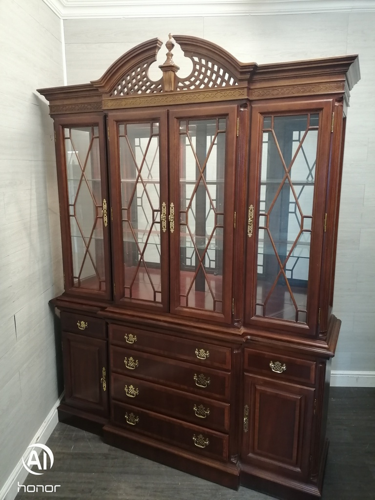 Quality large mahogany repro glazed display unit