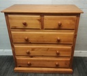 Solid pine five drawer chest