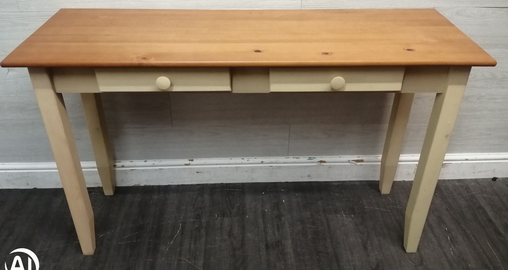 Shaker style pine 2 two drawer console table