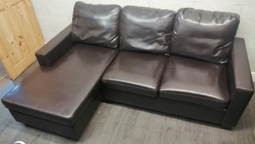 Neat faux leather l shape sofa