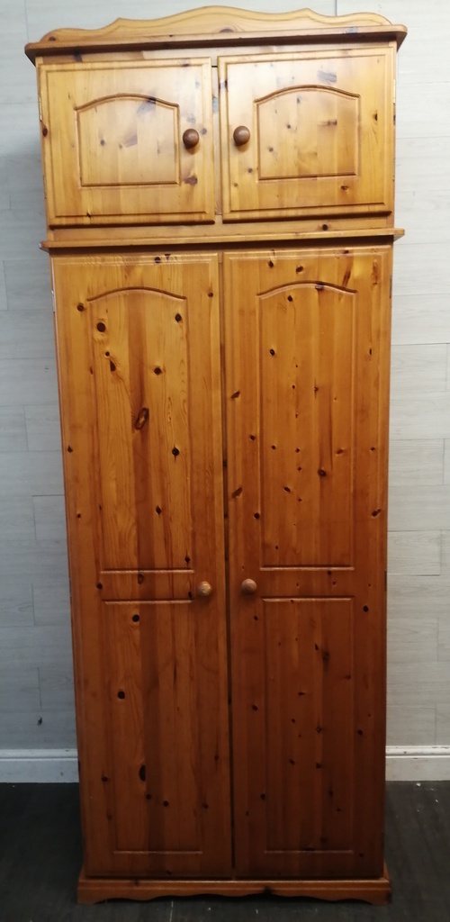 Pine Top Box Double Wardrobe